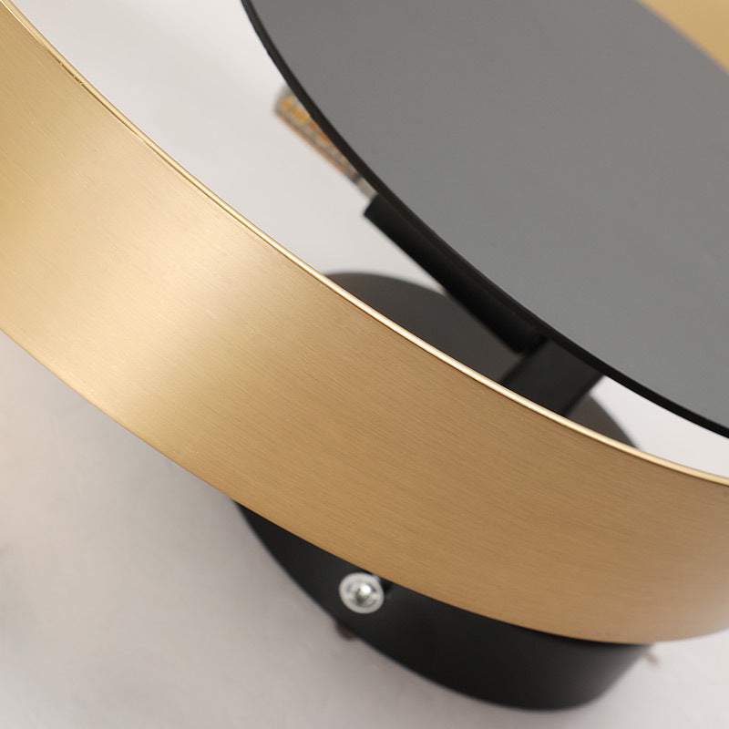 Black Ring Shaped Wall Mount Light Post-Modern Metallic LED Wall Mounted Lamp for Living Room Clearhalo 'Cast Iron' 'Glass' 'Industrial' 'Modern wall lights' 'Modern' 'Tiffany' 'Traditional wall lights' 'Wall Lamps & Sconces' 'Wall Lights' Lighting' 2121451