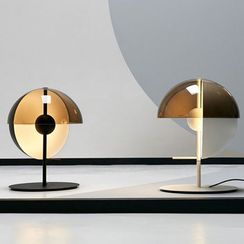 Quarter-Sphere Shaped Nightstand Lamp Simplicity Metallic Bedroom LED Table Lighting Clearhalo 'Lamps' 'Table Lamps' Lighting' 2121459