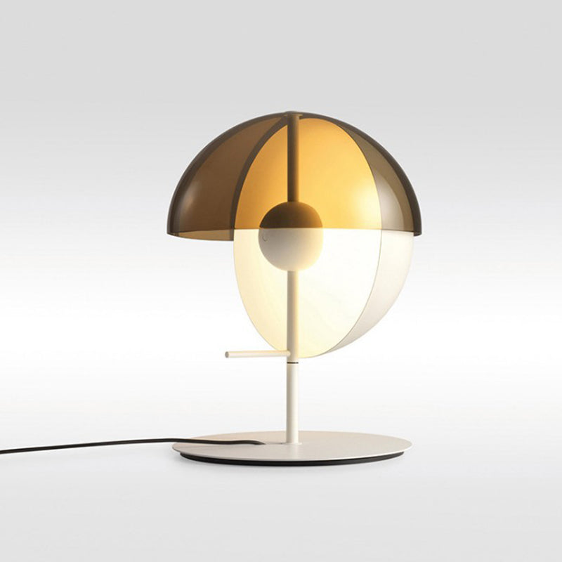 Quarter-Sphere Shaped Nightstand Lamp Simplicity Metallic Bedroom LED Table Lighting Clearhalo 'Lamps' 'Table Lamps' Lighting' 2121461