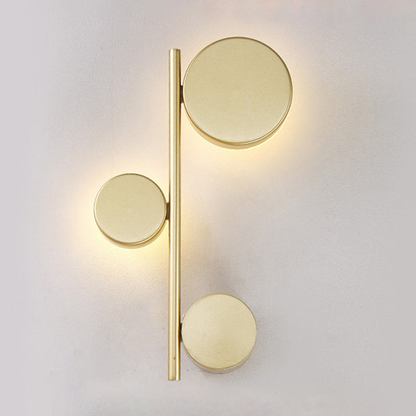 Circle Wall Mount Light Post-Modern Metallic Living Room LED Wall ...