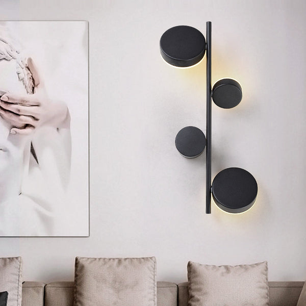 Circle Wall Mount Light Post-Modern Metallic Living Room LED Wall ...