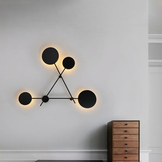 Contemporary Geometrical Wall Light Fixture Metallic Living Room LED Wall Mounted Lamp Clearhalo 'Cast Iron' 'Glass' 'Industrial' 'Modern wall lights' 'Modern' 'Tiffany' 'Traditional wall lights' 'Wall Lamps & Sconces' 'Wall Lights' Lighting' 2121497