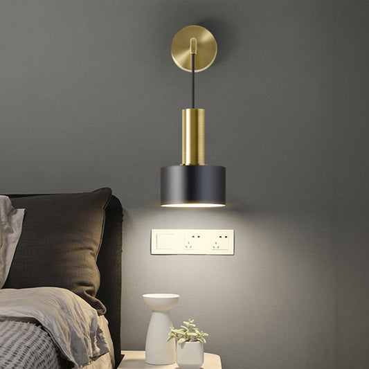 Simplicity Grenade Shaped Wall Lamp Metallic Single Bedside Wall Lighting Fixture Clearhalo 'Cast Iron' 'Glass' 'Industrial' 'Modern wall lights' 'Modern' 'Tiffany' 'Traditional wall lights' 'Wall Lamps & Sconces' 'Wall Lights' Lighting' 2121525