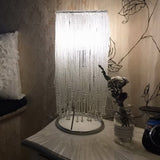 Postmodern Fringed Nightstand Lamp Crystal Single-Bulb Bedroom Table Lighting in Chrome Clearhalo 'Lamps' 'Table Lamps' Lighting' 2121538
