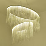 Postmodern Style Ring LED Chandelier Lighting Aluminum Chainlet Living Room Pendant Light Clearhalo 'Ceiling Lights' 'Chandeliers' 'Modern Chandeliers' 'Modern' Lighting' 2121580