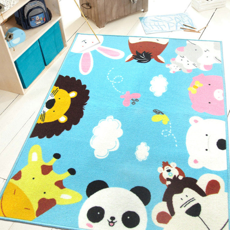 Colorful Kids Rug Multi Color Animal Pattern Rug Synthetics Stain Resistant Anti-Slip Backing Machine Washable Rug for Kindergarten Clearhalo 'Area Rug' 'Rug' 2121591