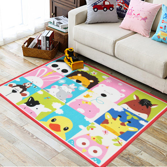 Colorful Kids Rug Multi Color Animal Pattern Rug Synthetics Stain Resistant Anti-Slip Backing Machine Washable Rug for Kindergarten Clearhalo 'Area Rug' 'Rug' 2121592