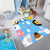 Colorful Kids Rug Multi Color Animal Pattern Rug Synthetics Stain Resistant Anti-Slip Backing Machine Washable Rug for Kindergarten Blue 3'3" x 4'3" Clearhalo 'Area Rug' 'Rug' 2121597