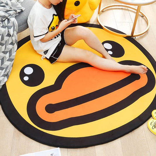 Yellow Duck Pattern Rug Cotton Cartoon Area Rug Anti-Slip Backing Carpet for Kids Room Clearhalo 'Area Rug' 'Rug' 2121636