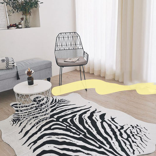 Whole Faux Animal Skin Rug Multi Color Nordic Rug Synthetics Anti-Slip Backing Stain Resistant Washable Carpet for Drawing Room White 4'7" x 6'7" Clearhalo 'Area Rug' 'Casual' 'Rugs' Rug' 2121687