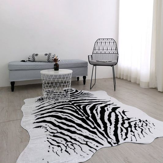Scandinavian Bedroom Rug Multicolor Artificial Animal Skin Rug Polypropylene Anti-Slip Washable Stain Resistant Area Carpet Black-White 4'7" x 6'7" Clearhalo 'Area Rug' 'Casual' 'Rugs' Rug' 2121705