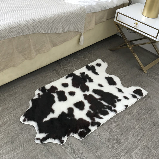 Fancy Cow Skin Print Rug Black-White Modern Carpet Synthetics Machine Washable Stain Resistant Non-Slip Rug for Room Clearhalo 'Area Rug' 'Casual' 'Rugs' Rug' 2121710