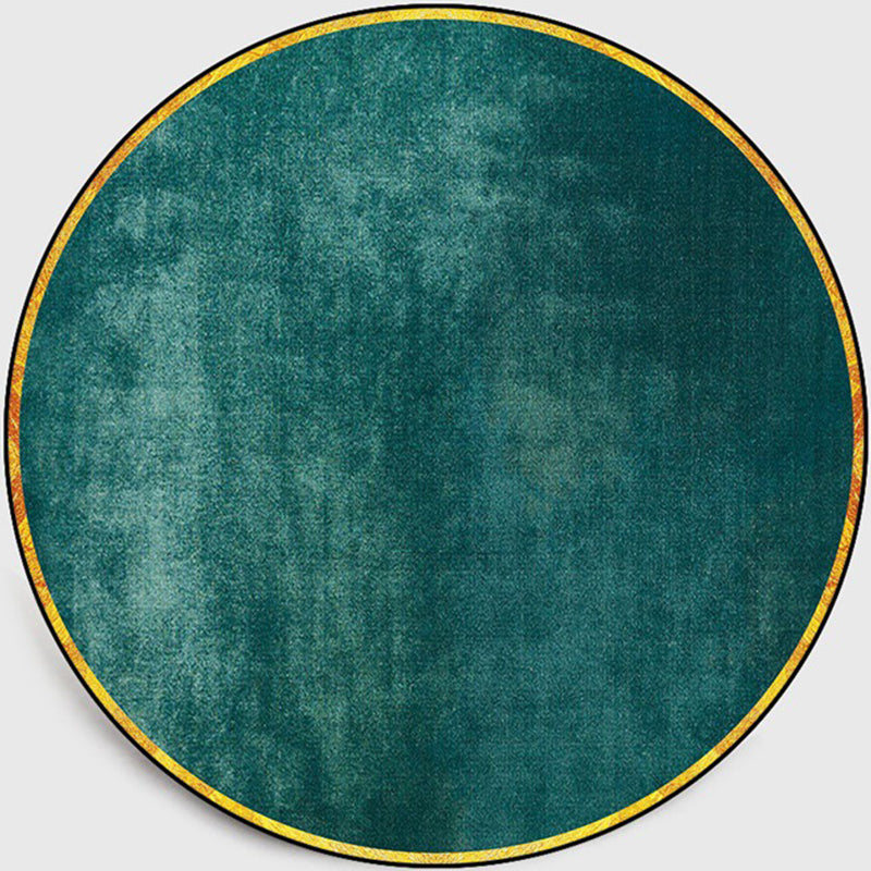 Retro Emerald Green Plain Rug Polypropylene Luxe Carpet Stain Resistant Washable Anti-Slip Rug for Home Decor Green Clearhalo 'Area Rug' 'Rug' 2121729