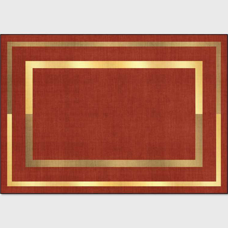 Glam Gold Frame Rug Multicolor Minimalist Carpet Polyester Anti-Slip Pet Friendly Stain Resistant Rug for Room Red Clearhalo 'Area Rug' 'Rug' 2121739