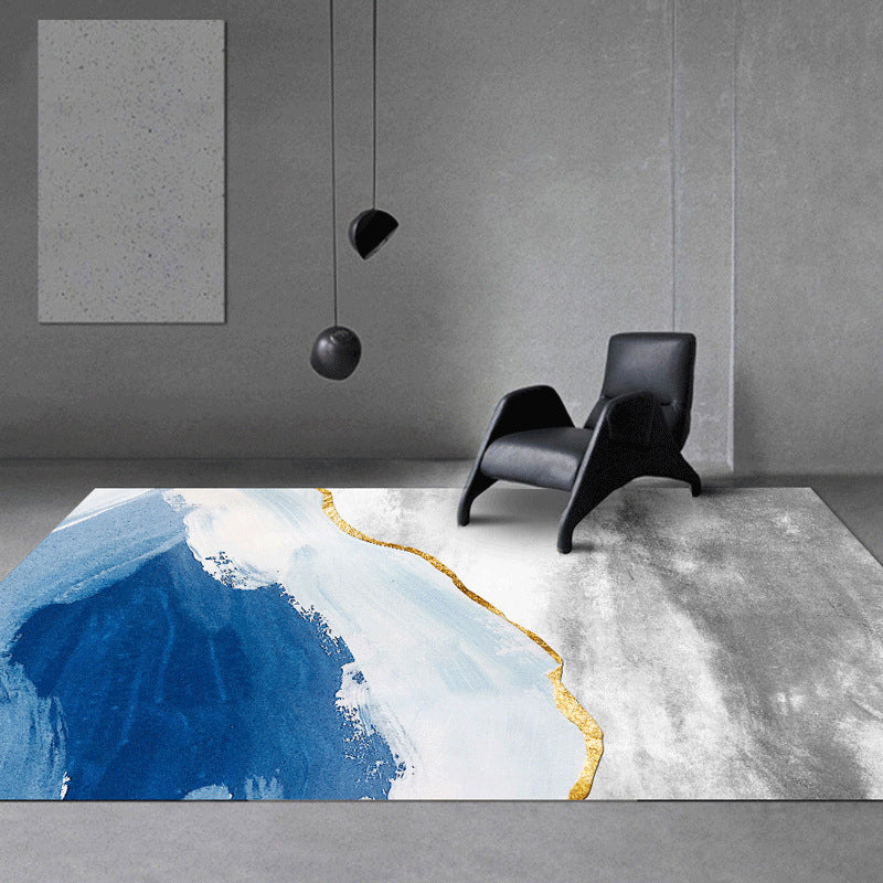 Multi-Color Home Decor Rug Luxe Abstract Carpet Synthetics Machine Washable Anti-Slip Backing Pet Friendly Indoor Rug Dark Blue-Gray Clearhalo 'Area Rug' 'Rug' 2121741
