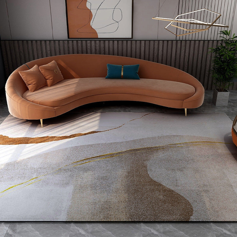 Multi-Color Home Decor Rug Luxe Abstract Carpet Synthetics Machine Washable Anti-Slip Backing Pet Friendly Indoor Rug White-Brown Clearhalo 'Area Rug' 'Rug' 2121748