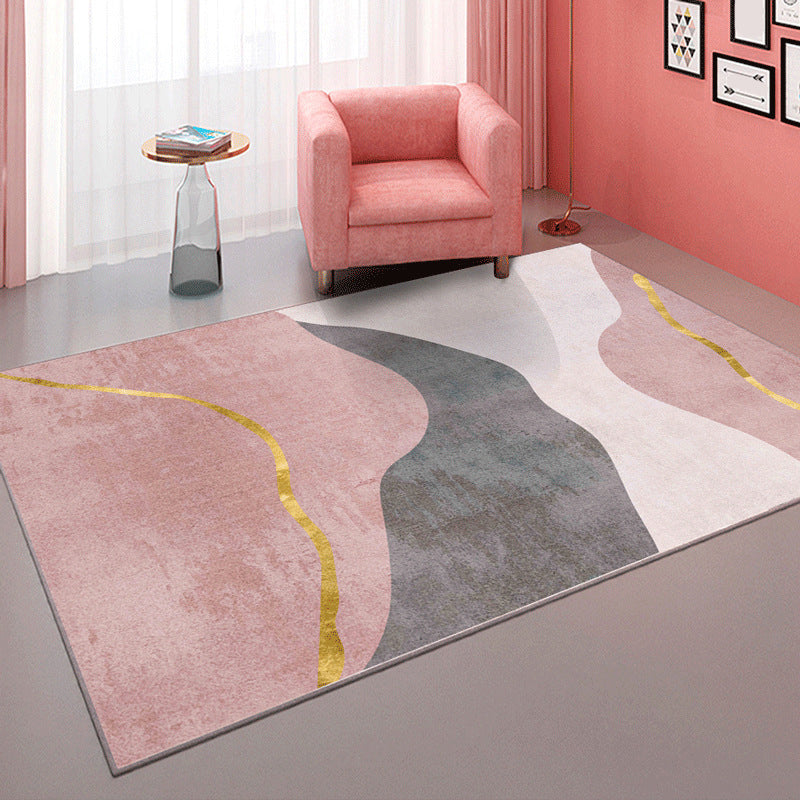 Multi-Color Home Decor Rug Luxe Abstract Carpet Synthetics Machine Washable Anti-Slip Backing Pet Friendly Indoor Rug Gray-Pink Clearhalo 'Area Rug' 'Rug' 2121756