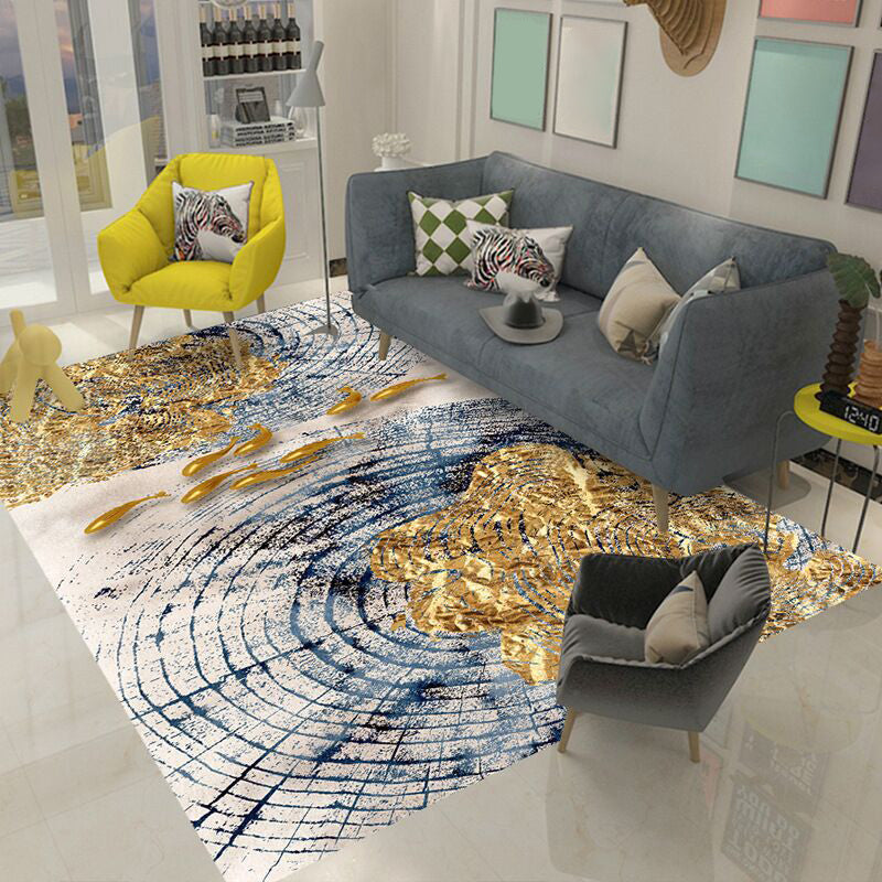 Glam Visual Deception Rug Multi-Colored Nordic Carpet Synthetics Non-Slip Washable Pet Friendly Rug for Home Blue-Yellow Clearhalo 'Area Rug' 'Rug' 2121804