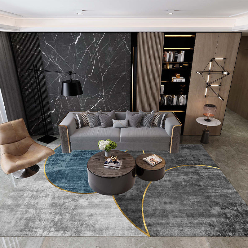 Glam Visual Deception Rug Multi-Colored Nordic Carpet Synthetics Non-Slip Washable Pet Friendly Rug for Home Gray-Blue Clearhalo 'Area Rug' 'Rug' 2121805