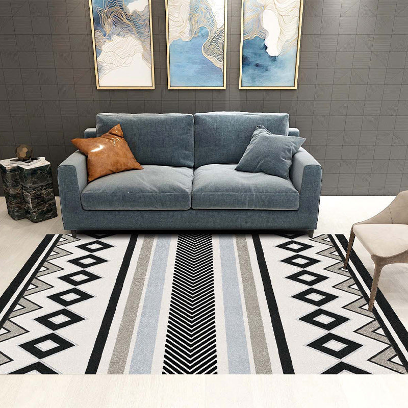 Glam Visual Deception Rug Multi-Colored Nordic Carpet Synthetics Non-Slip Washable Pet Friendly Rug for Home Black-White Clearhalo 'Area Rug' 'Rug' 2121807