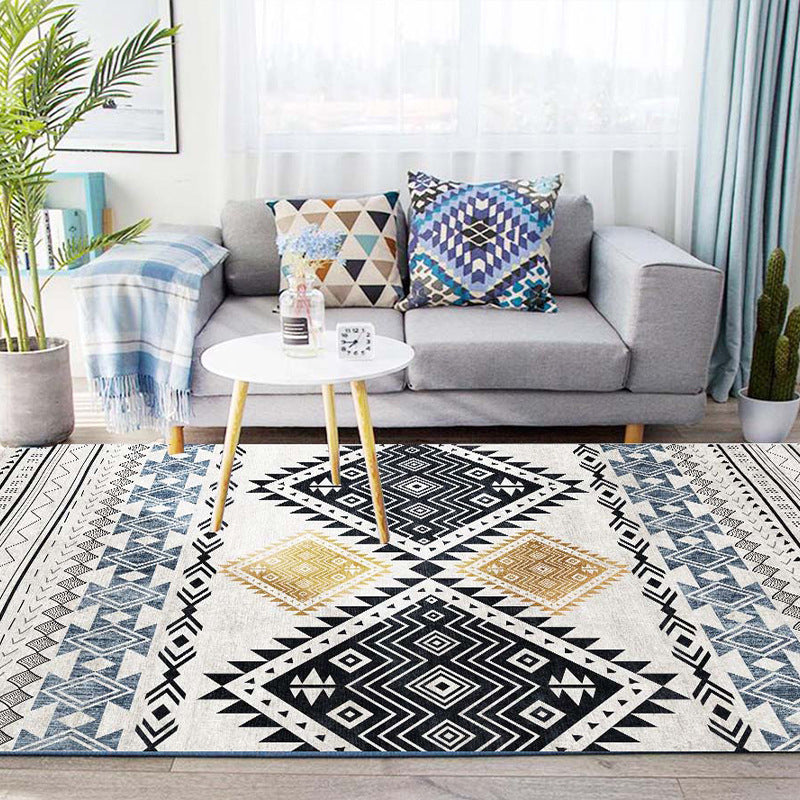 Glam Visual Deception Rug Multi-Colored Nordic Carpet Synthetics Non-Slip Washable Pet Friendly Rug for Home Black-Yellow Clearhalo 'Area Rug' 'Rug' 2121811