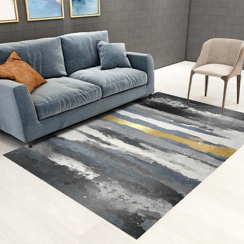 Glam Visual Deception Rug Multi-Colored Nordic Carpet Synthetics Non-Slip Washable Pet Friendly Rug for Home Gray-Black Clearhalo 'Area Rug' 'Rug' 2121814