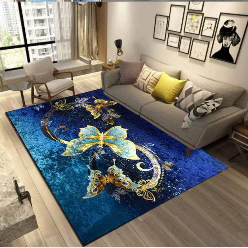 Glam Visual Deception Rug Multi-Colored Nordic Carpet Synthetics Non-Slip Washable Pet Friendly Rug for Home Dark Blue Clearhalo 'Area Rug' 'Rug' 2121815