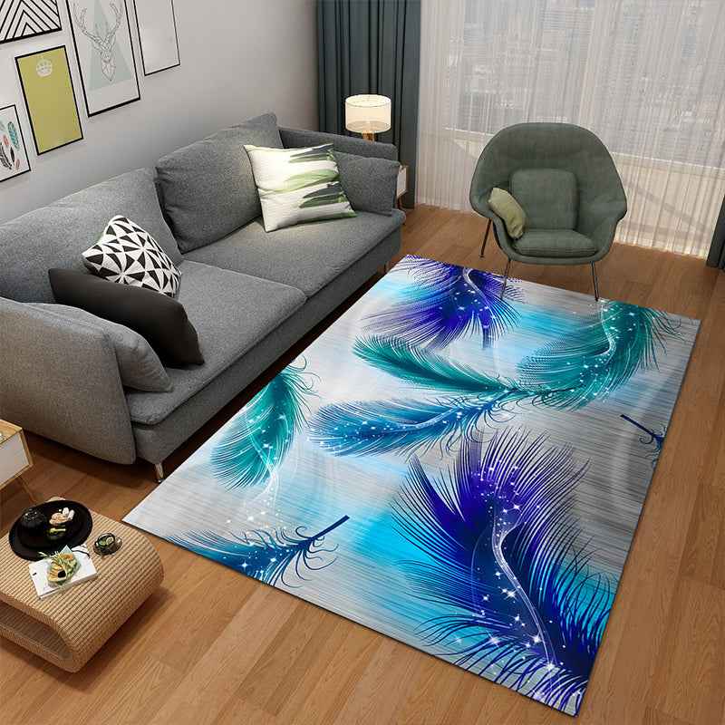 Glam Visual Deception Rug Multi-Colored Nordic Carpet Synthetics Non-Slip Washable Pet Friendly Rug for Home Blue-Green Clearhalo 'Area Rug' 'Rug' 2121817