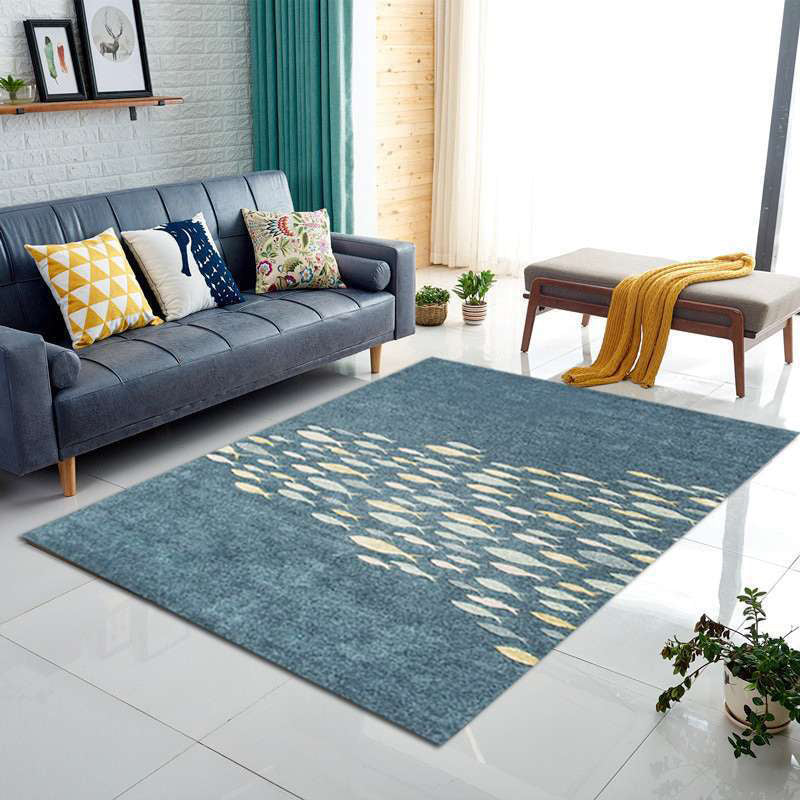 Glam Visual Deception Rug Multi-Colored Nordic Carpet Synthetics Non-Slip Washable Pet Friendly Rug for Home Ocean Blue Clearhalo 'Area Rug' 'Rug' 2121818