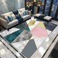 Enchanting Postmodern Rug Multi Color Botanic Geometric Rug Washable Pet Friendly Anti-Slip Rug for Home Decor Gray-Pink Clearhalo 'Area Rug' 'Rug' 2121868