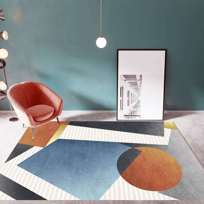 Enchanting Postmodern Rug Multi Color Botanic Geometric Rug Washable Pet Friendly Anti-Slip Rug for Home Decor Light Blue-Grey Clearhalo 'Area Rug' 'Rug' 2121870
