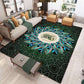 Enchanting Postmodern Rug Multi Color Botanic Geometric Rug Washable Pet Friendly Anti-Slip Rug for Home Decor Green-Blue Clearhalo 'Area Rug' 'Rug' 2121876