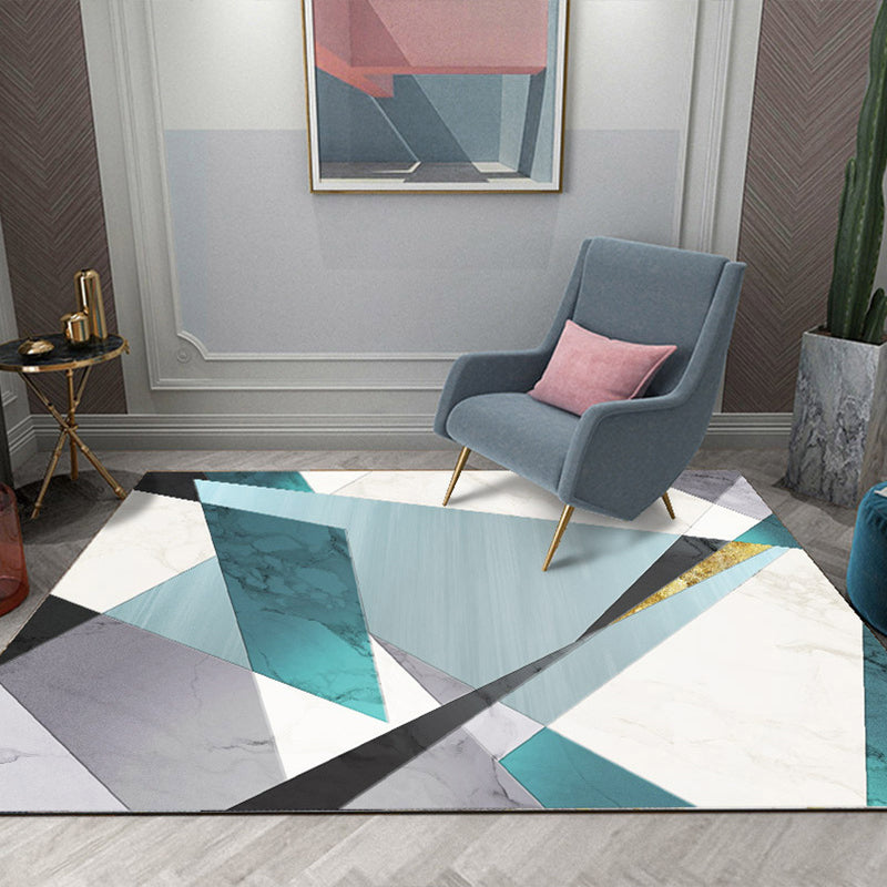 Enchanting Postmodern Rug Multi Color Botanic Geometric Rug Washable Pet Friendly Anti-Slip Rug for Home Decor Gray-Green Clearhalo 'Area Rug' 'Rug' 2121887