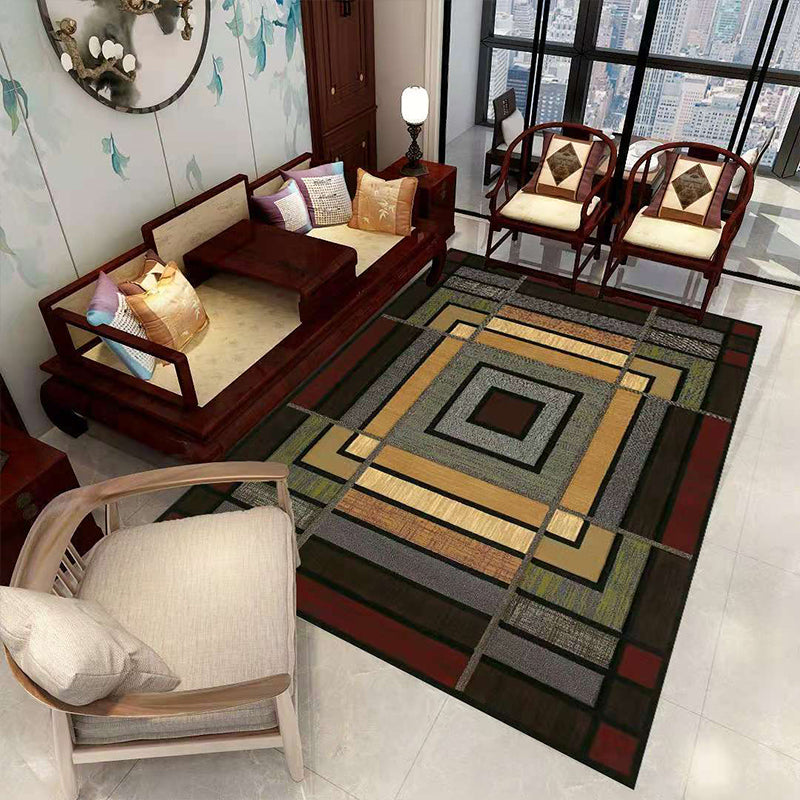 Enchanting Postmodern Rug Multi Color Botanic Geometric Rug Washable Pet Friendly Anti-Slip Rug for Home Decor Red-Yellow Clearhalo 'Area Rug' 'Rug' 2121891