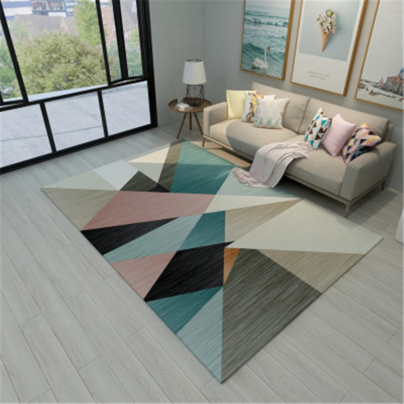 Modern Geometric Colorblock Rug Multi Colored Polypropylene Carpet Stain Resistant Anti-Slip Washable Rug for Room Gray-Pink Clearhalo 'Area Rug' 'Rug' 2121899