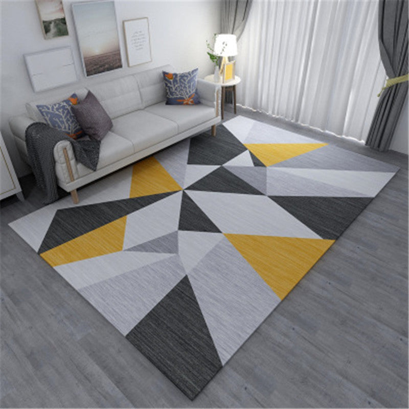 Modern Geometric Colorblock Rug Multi Colored Polypropylene Carpet Stain Resistant Anti-Slip Washable Rug for Room Black-Yellow Clearhalo 'Area Rug' 'Rug' 2121900