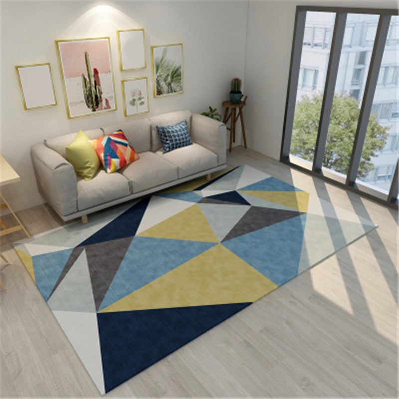 Modern Geometric Colorblock Rug Multi Colored Polypropylene Carpet Stain Resistant Anti-Slip Washable Rug for Room Yellow-Blue Clearhalo 'Area Rug' 'Rug' 2121912
