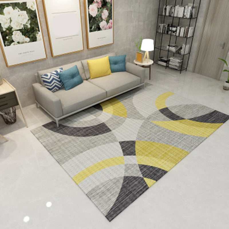 Modern Geometric Colorblock Rug Multi Colored Polypropylene Carpet Stain Resistant Anti-Slip Washable Rug for Room Light Grey-Yellow Clearhalo 'Area Rug' 'Rug' 2121913
