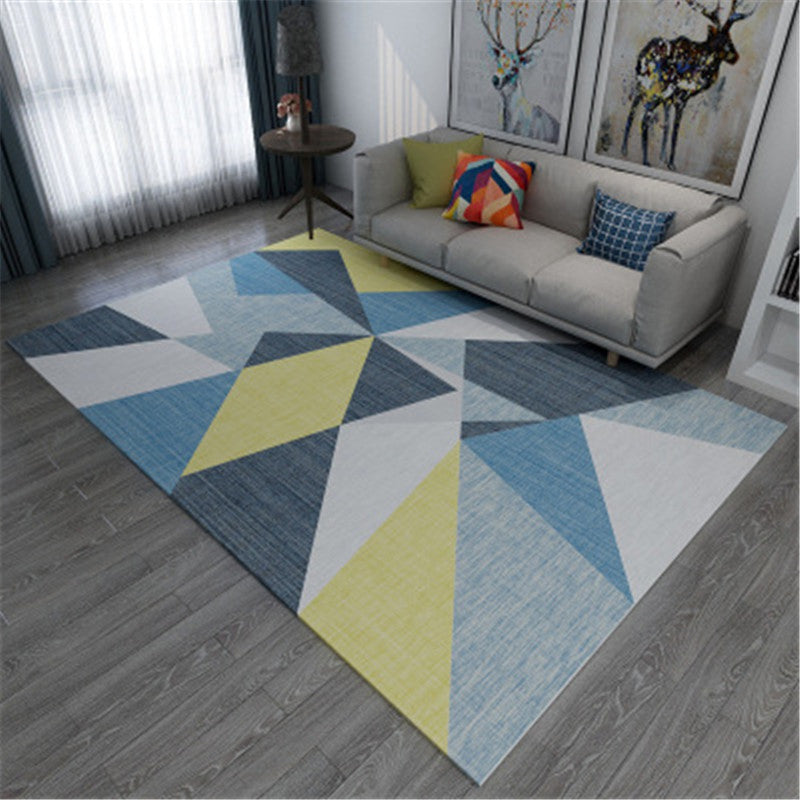 Modern Geometric Colorblock Rug Multi Colored Polypropylene Carpet Stain Resistant Anti-Slip Washable Rug for Room Light Blue Clearhalo 'Area Rug' 'Rug' 2121917