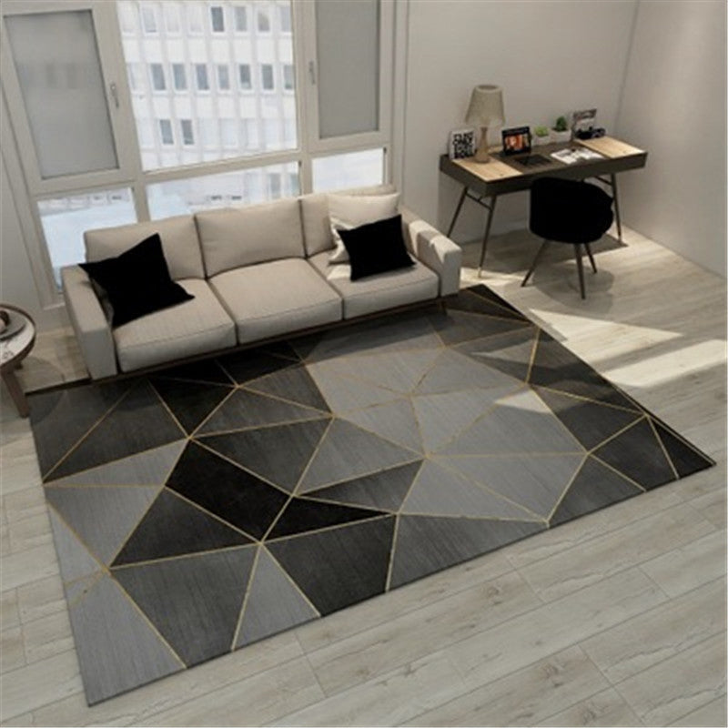 Modern Geometric Colorblock Rug Multi Colored Polypropylene Carpet Stain Resistant Anti-Slip Washable Rug for Room Black-Gray Clearhalo 'Area Rug' 'Rug' 2121919