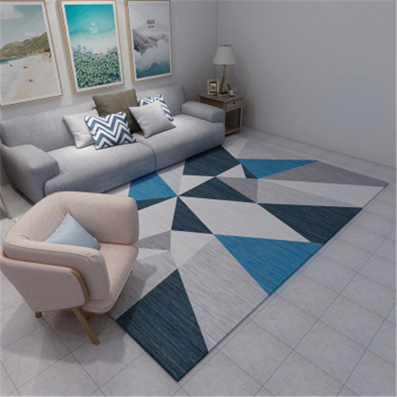 Modern Geometric Colorblock Rug Multi Colored Polypropylene Carpet Stain Resistant Anti-Slip Washable Rug for Room Gray-Blue Clearhalo 'Area Rug' 'Rug' 2121920