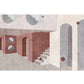 Mid-Century Living Room Rug Multi Color Architecture Colorblock Rug Polyester Pet Friendly Anti-Slip Washable Indoor Rug Brick Red Clearhalo 'Area Rug' 'Rug' 2121967
