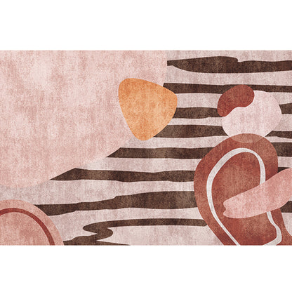 Mid-Century Living Room Rug Multi Color Architecture Colorblock Rug Polyester Pet Friendly Anti-Slip Washable Indoor Rug Dark Pink Clearhalo 'Area Rug' 'Rug' 2121968