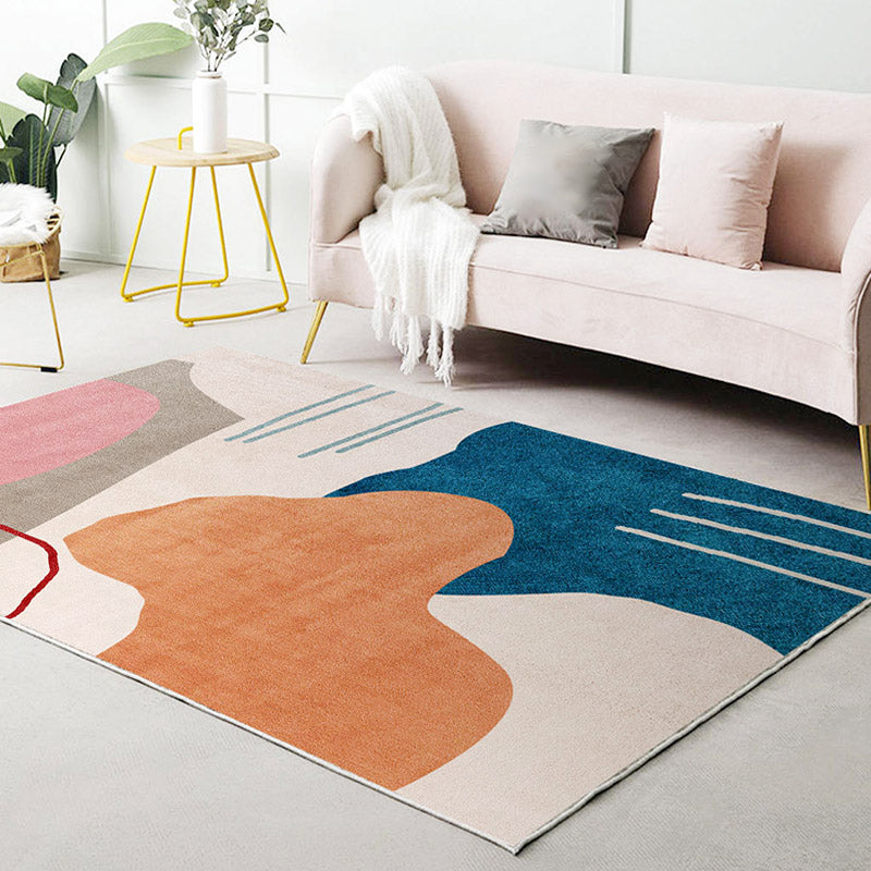 Fancy Colorblock Pattern Rug Multi Color Nordic Carpet Polypropylene Pet Friendly Washable Non-Slip Backing Rug for Girls Bedroom Yellow-Red Clearhalo 'Area Rug' 'Rug' 2121975
