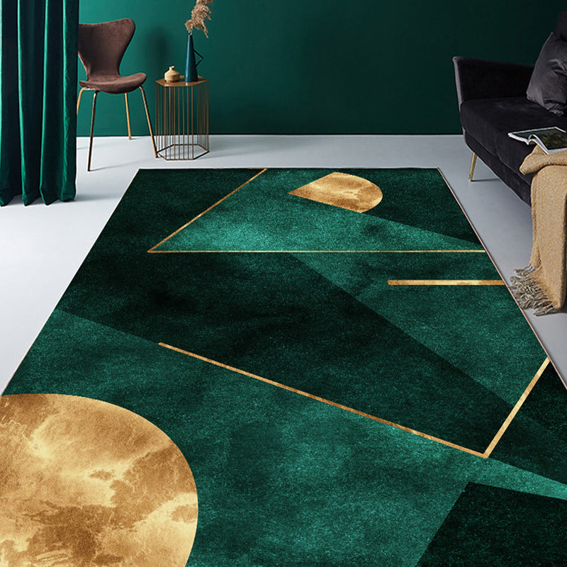 Fancy Colorblock Pattern Rug Multi Color Nordic Carpet Polypropylene Pet Friendly Washable Non-Slip Backing Rug for Girls Bedroom Gold Clearhalo 'Area Rug' 'Rug' 2121980