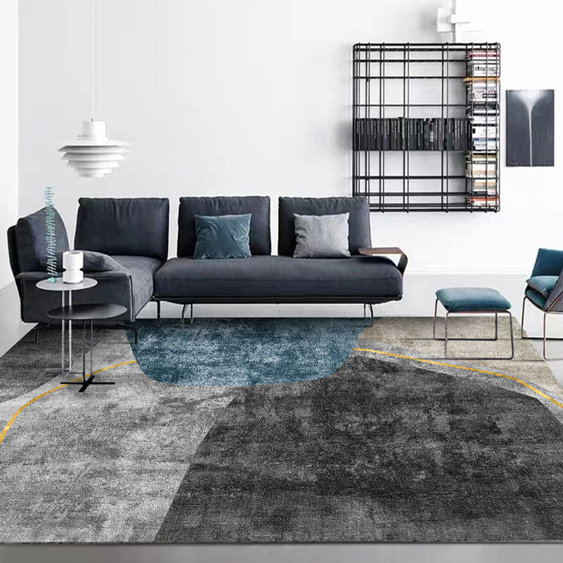 Fancy Colorblock Pattern Rug Multi Color Nordic Carpet Polypropylene Pet Friendly Washable Non-Slip Backing Rug for Girls Bedroom Dark Gray Clearhalo 'Area Rug' 'Rug' 2121988