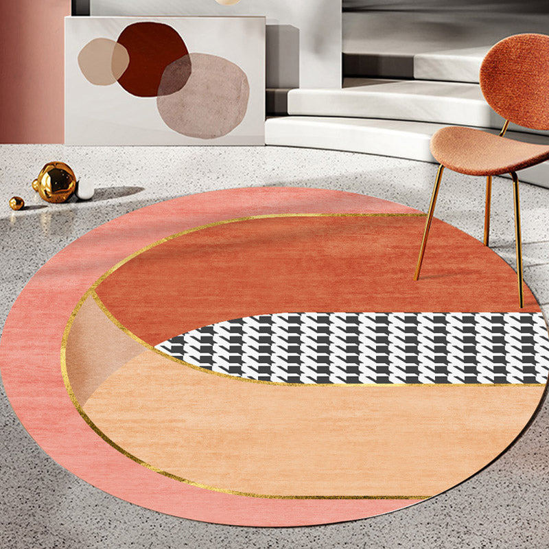 Minimalistic Colorblocking Rug Multi Colored Polyester Rug Anti-Slip Backing Washable Pet Friendly Carpet for Bedroom Wood Clearhalo 'Area Rug' 'Rug' 2121993