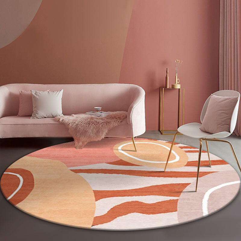 Mid Century Color-Blocking Rug Multi Colored Synthetics Rug Non-Slip Backing Machine Wash Pet Friendly Carpet for Home Decor Red Brown Clearhalo 'Area Rug' 'Rug' 2122001