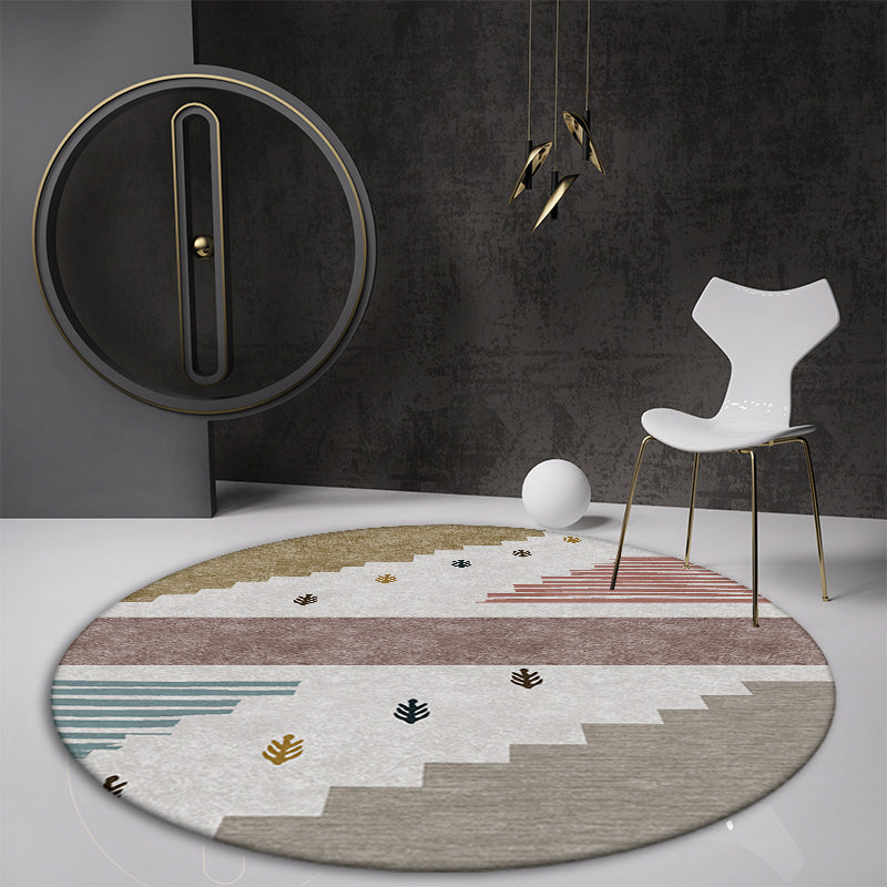 Mid Century Color-Blocking Rug Multi Colored Synthetics Rug Non-Slip Backing Machine Wash Pet Friendly Carpet for Home Decor Dark Gray Clearhalo 'Area Rug' 'Rug' 2122006