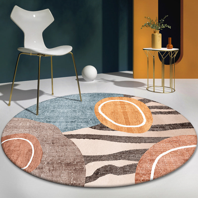 Mid Century Color-Blocking Rug Multi Colored Synthetics Rug Non-Slip Backing Machine Wash Pet Friendly Carpet for Home Decor Yellow-Red Clearhalo 'Area Rug' 'Rug' 2122007